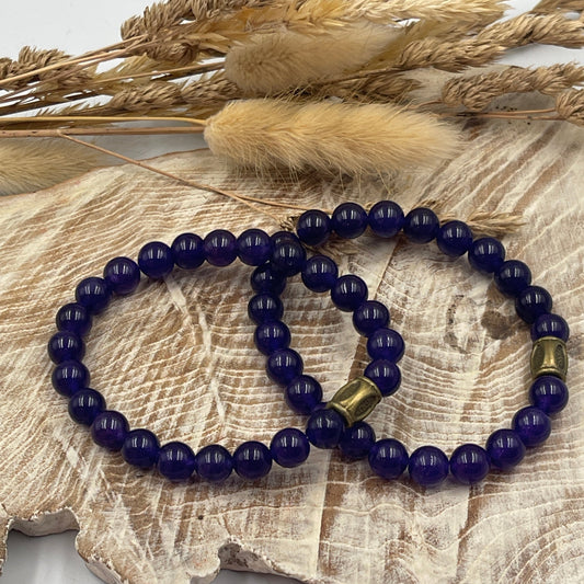 Amethyst with Gold bead Bracelets