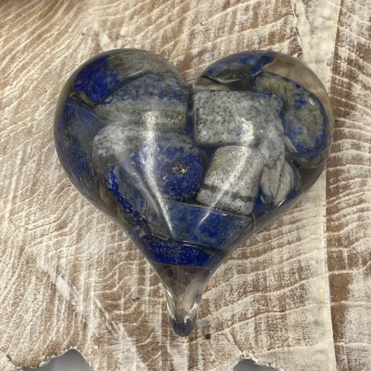 Lapis Lazuli Resin Heart