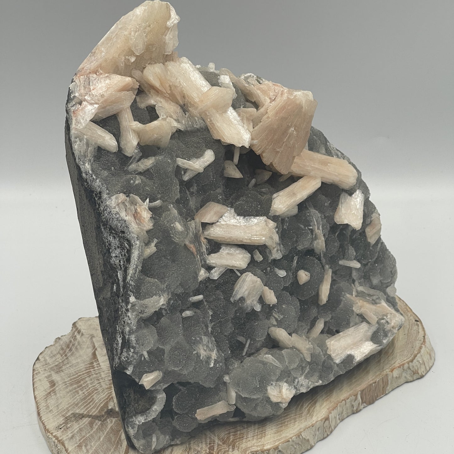 Black Chalcedony With Stilbite Cluster