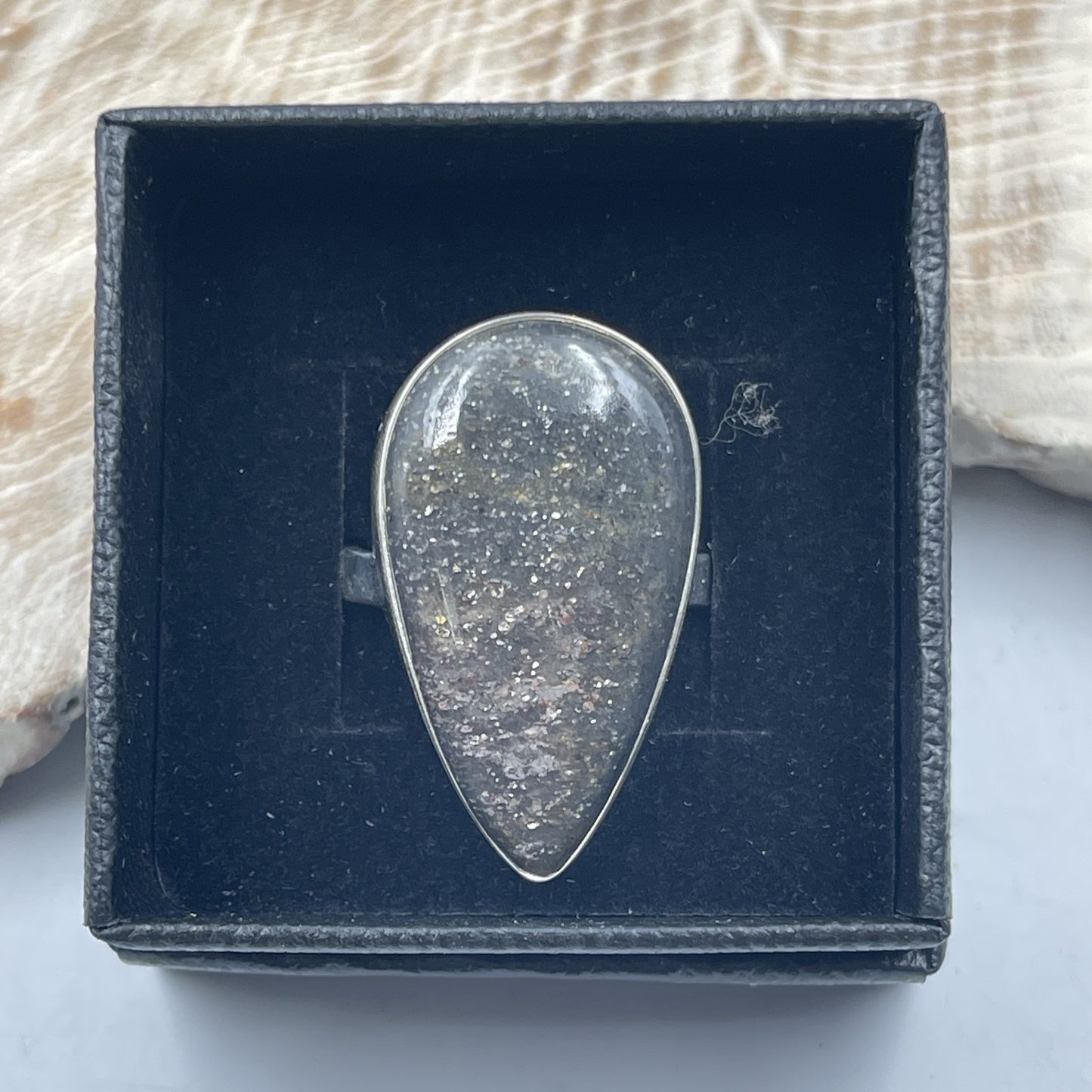 Brown Sunstone Sterling Silver Ring (Size 9)