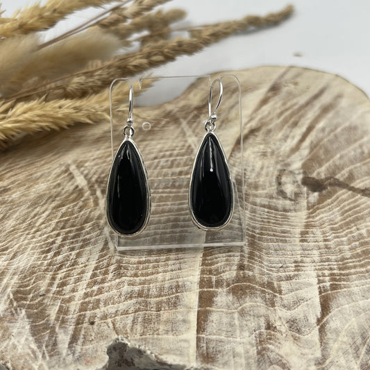 Black Obsidian Sterling Sliver Earrings
