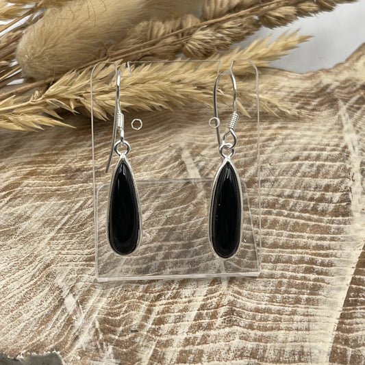 Black Tourmaline Sterling Silver Earrings