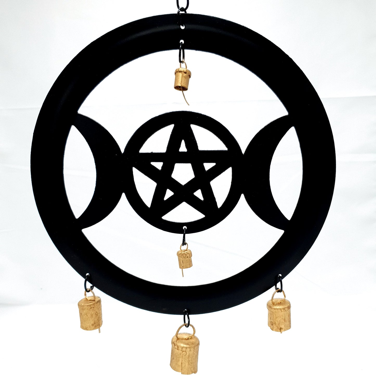 Triple Moon Wind Chimes With Bells