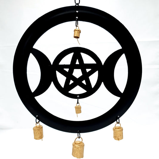 Triple Moon Wind Chimes With Bells