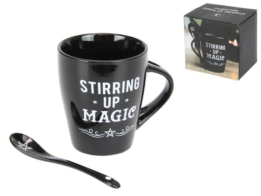 Witches Stirring Up Magic Mug & Spoon Set with Spoon Holder