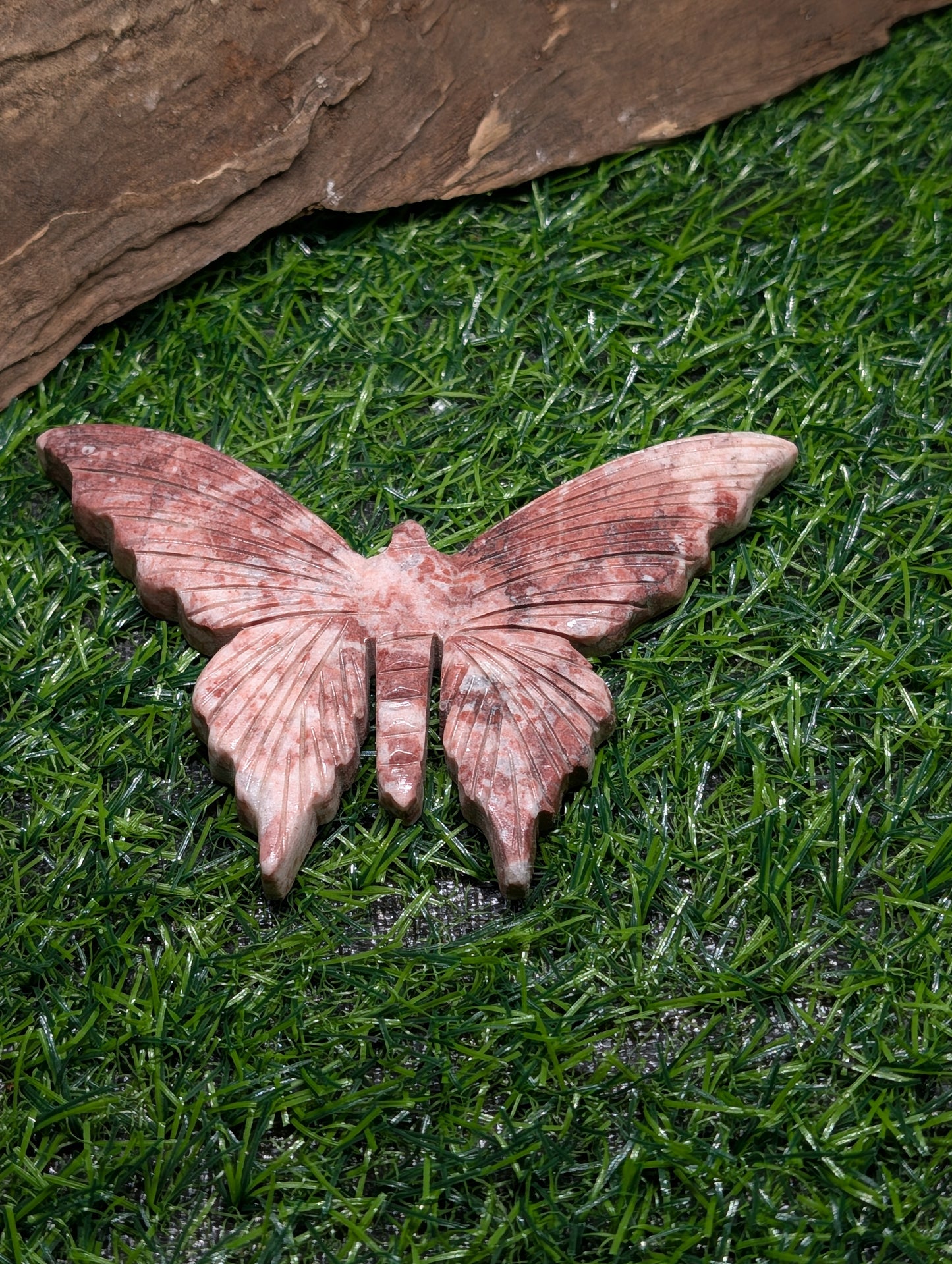 Pink Crazy Lace Agate Butterfly