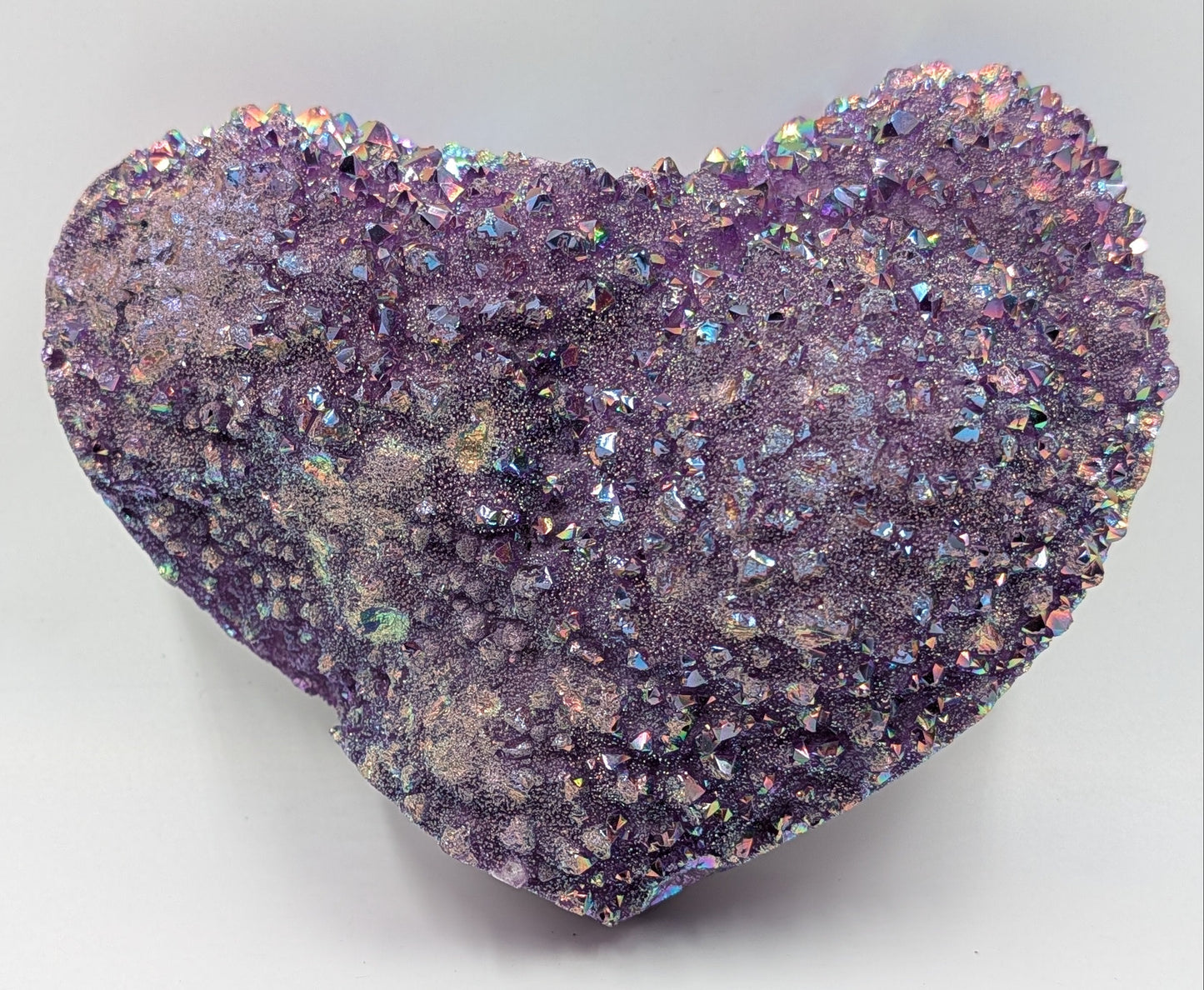X-Large Purple Aura Quartz Heart