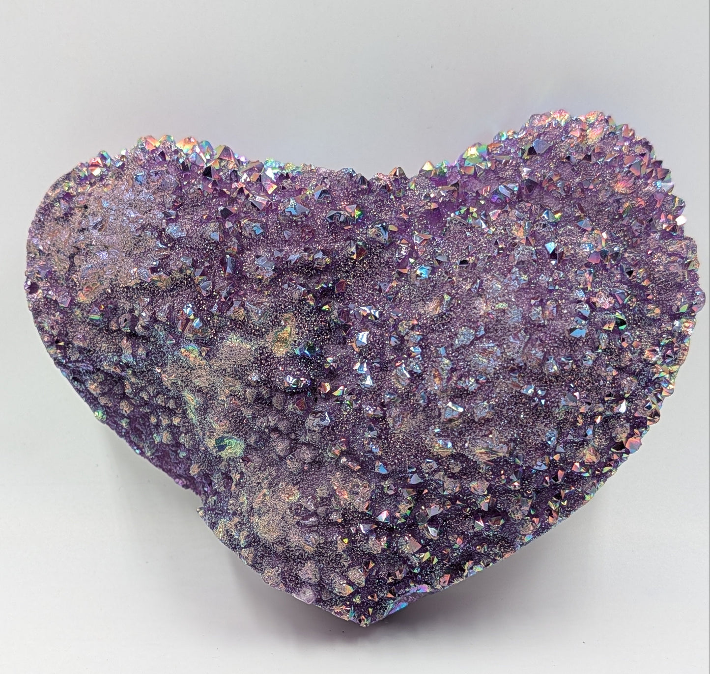 X-Large Purple Aura Quartz Heart