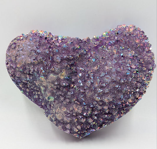 X-Large Purple Aura Quartz Heart