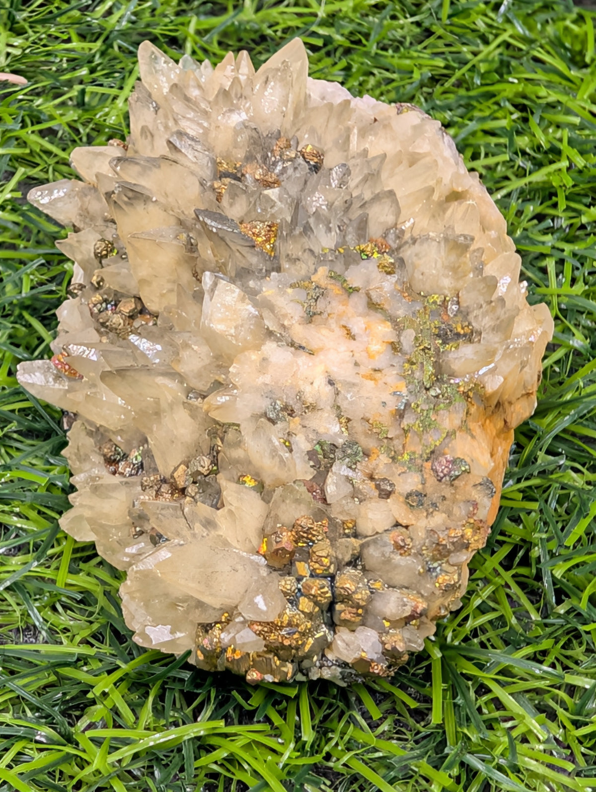 Pyrite On Quartz Cluster