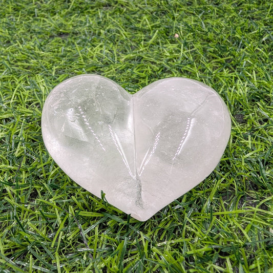Clear Quartz Puffy Heart