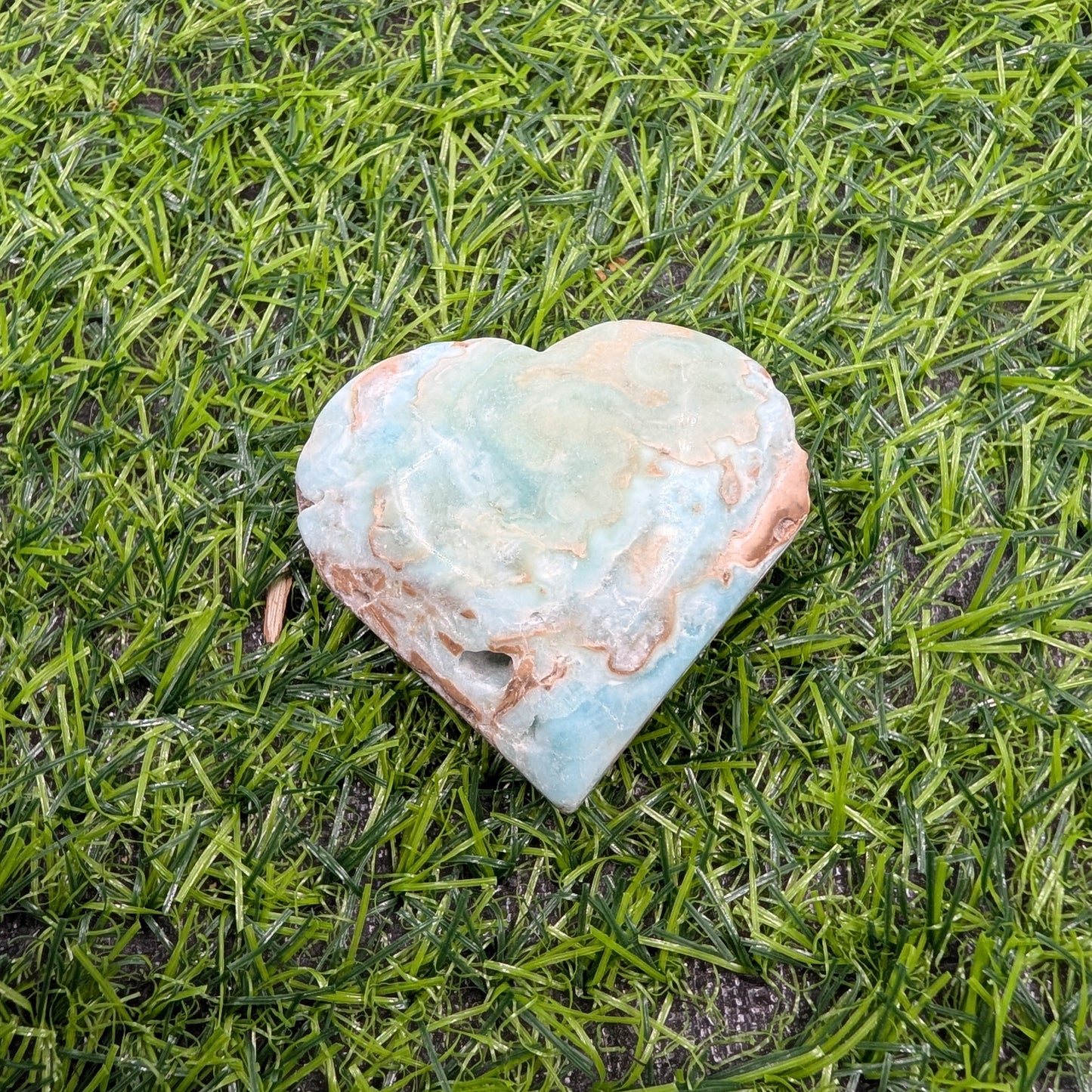 Blue Aragonite Heart