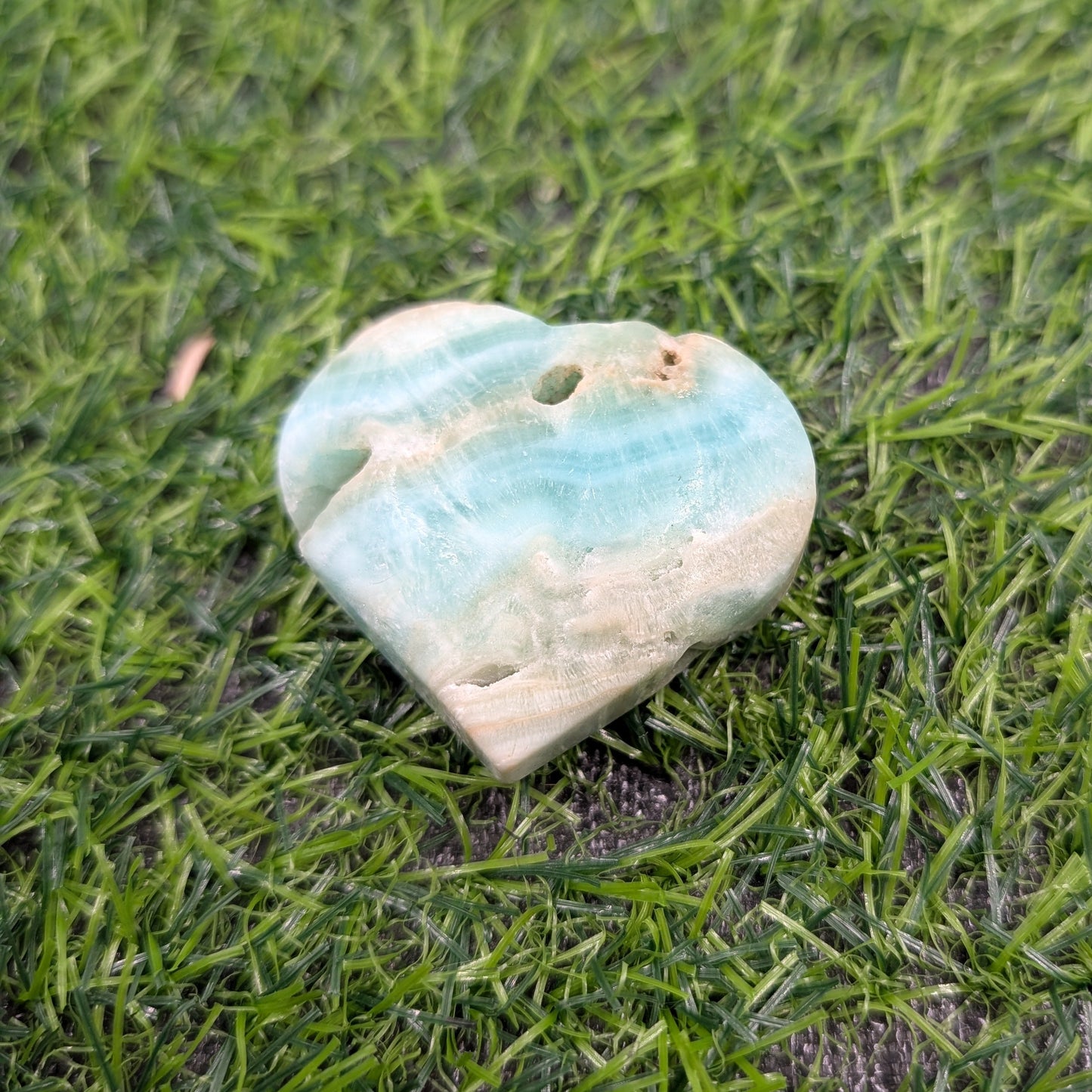 Blue Aragonite Heart