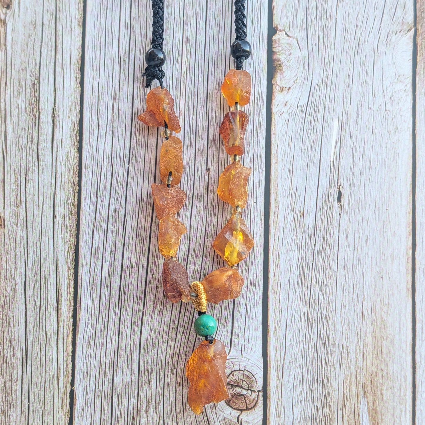 Raw Amber Ajustable Necklace