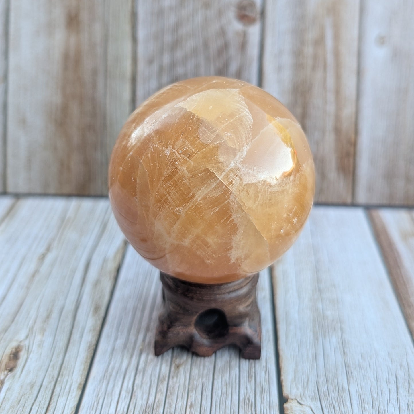 Honey Calcite Sphere