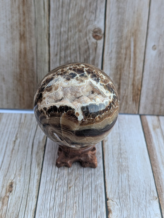 Chocolate Calcite Sphere