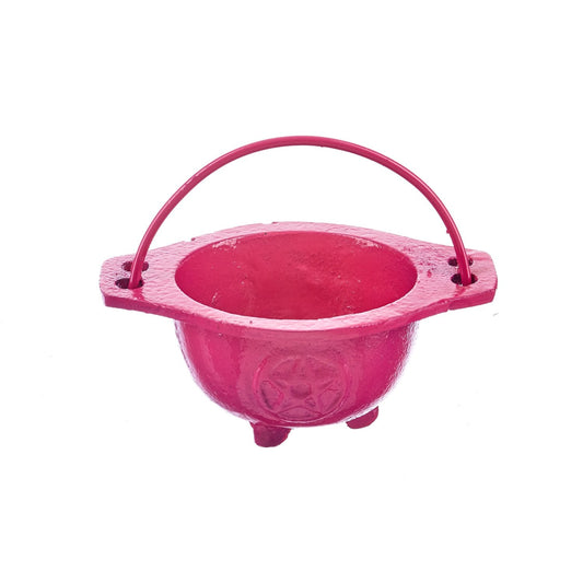 Pentacle Cast Iron Cauldron Pink