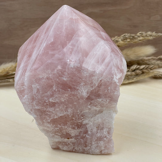 Rose Quartz Point Half Raw