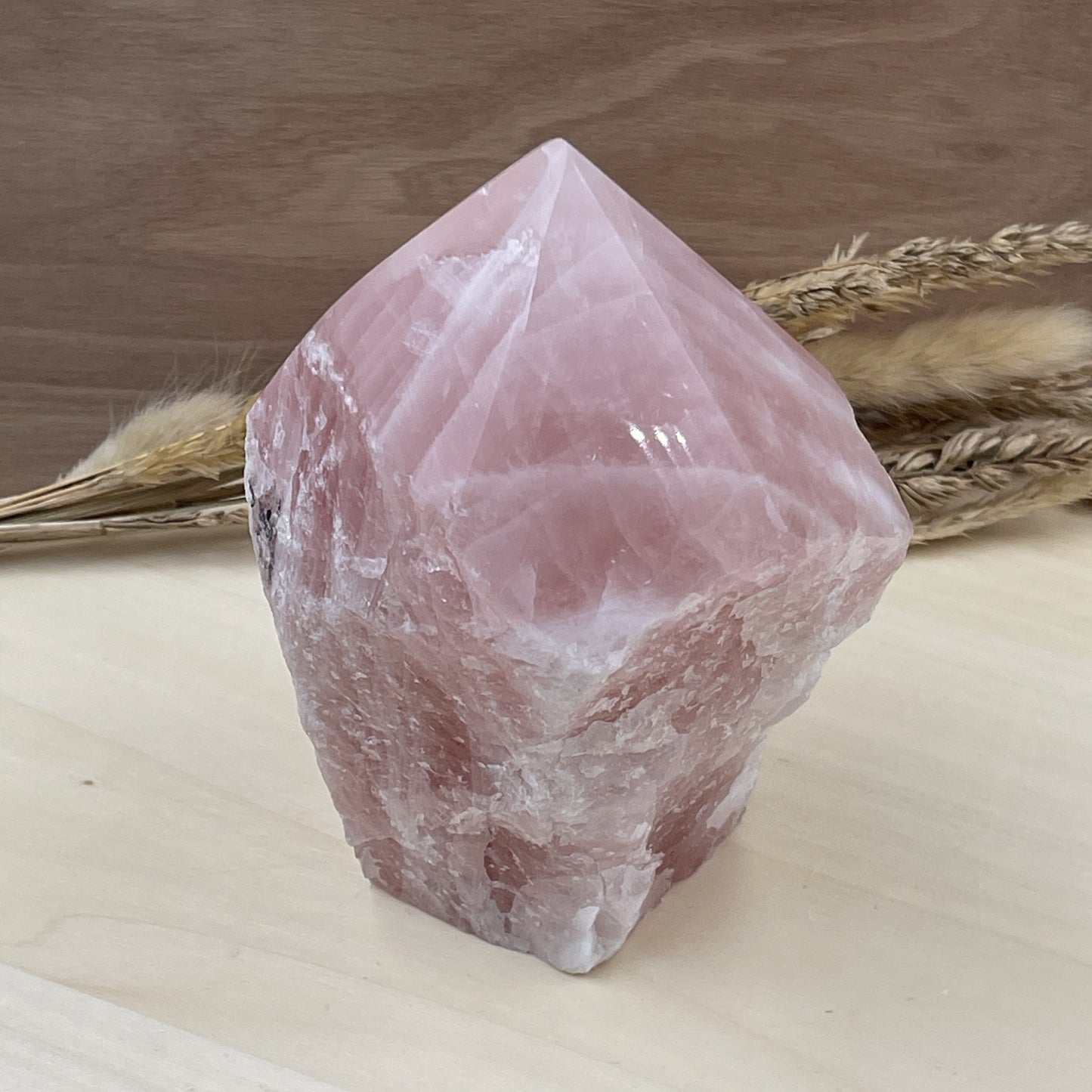 Rose Quartz Point Half Raw