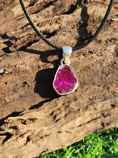 Ruby Sterling Silver Pendant