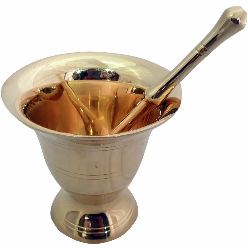MORTAR AND PESTLE - Brass 9cmx9cm