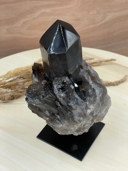 Smoky Quartz Point On Stand