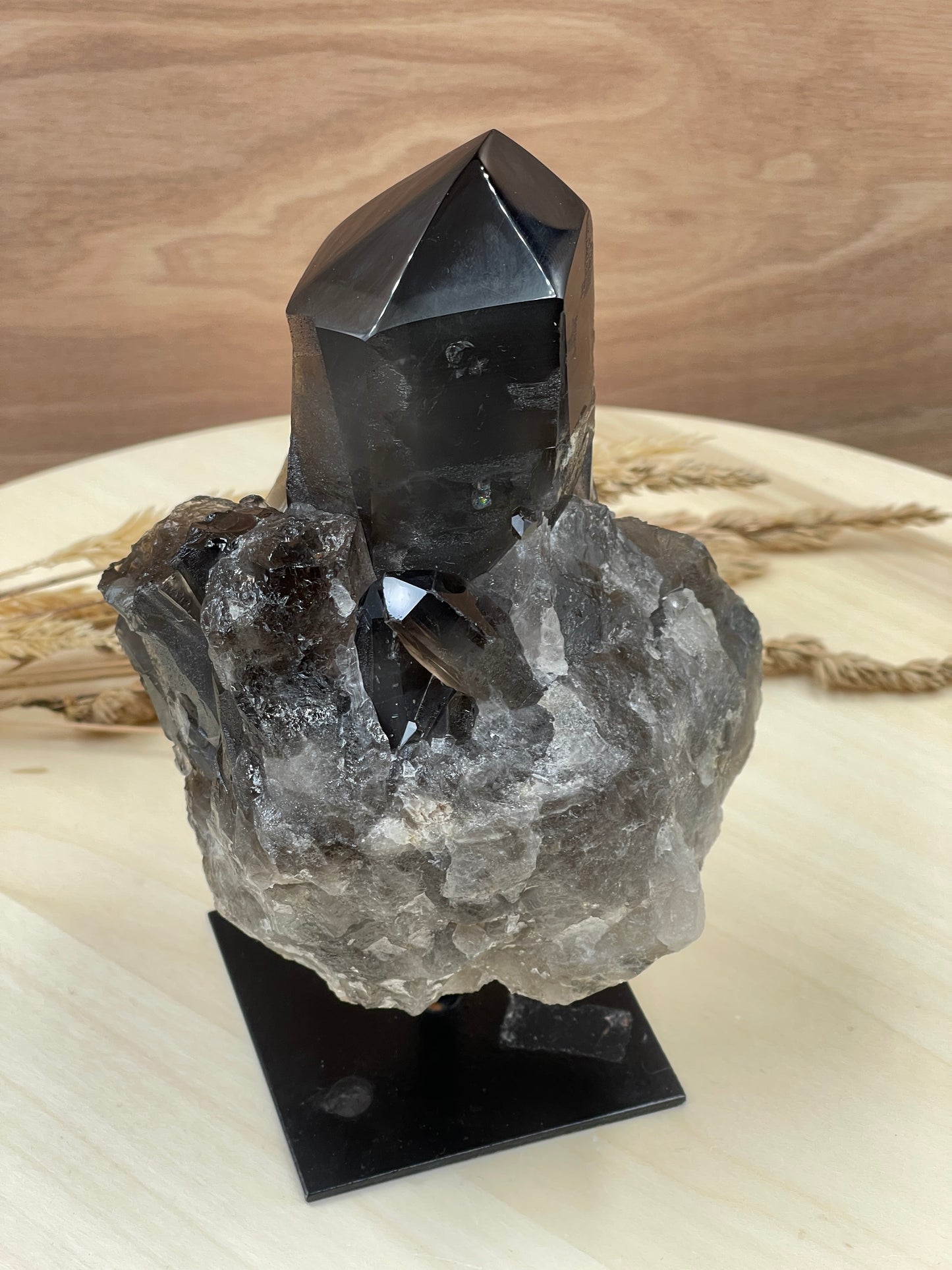 Smoky Quartz Point On Stand