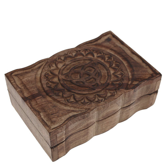 Triquetra Wooden Storage Box 22cm X 15cm x7cm