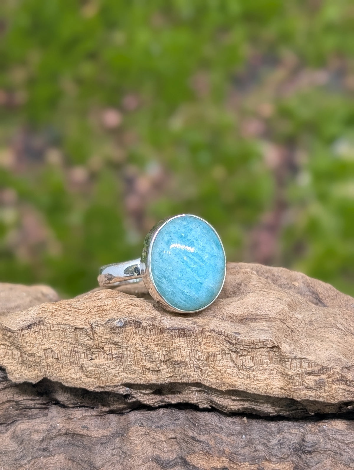 Amazonite Sterling Silver Ring Size (8)