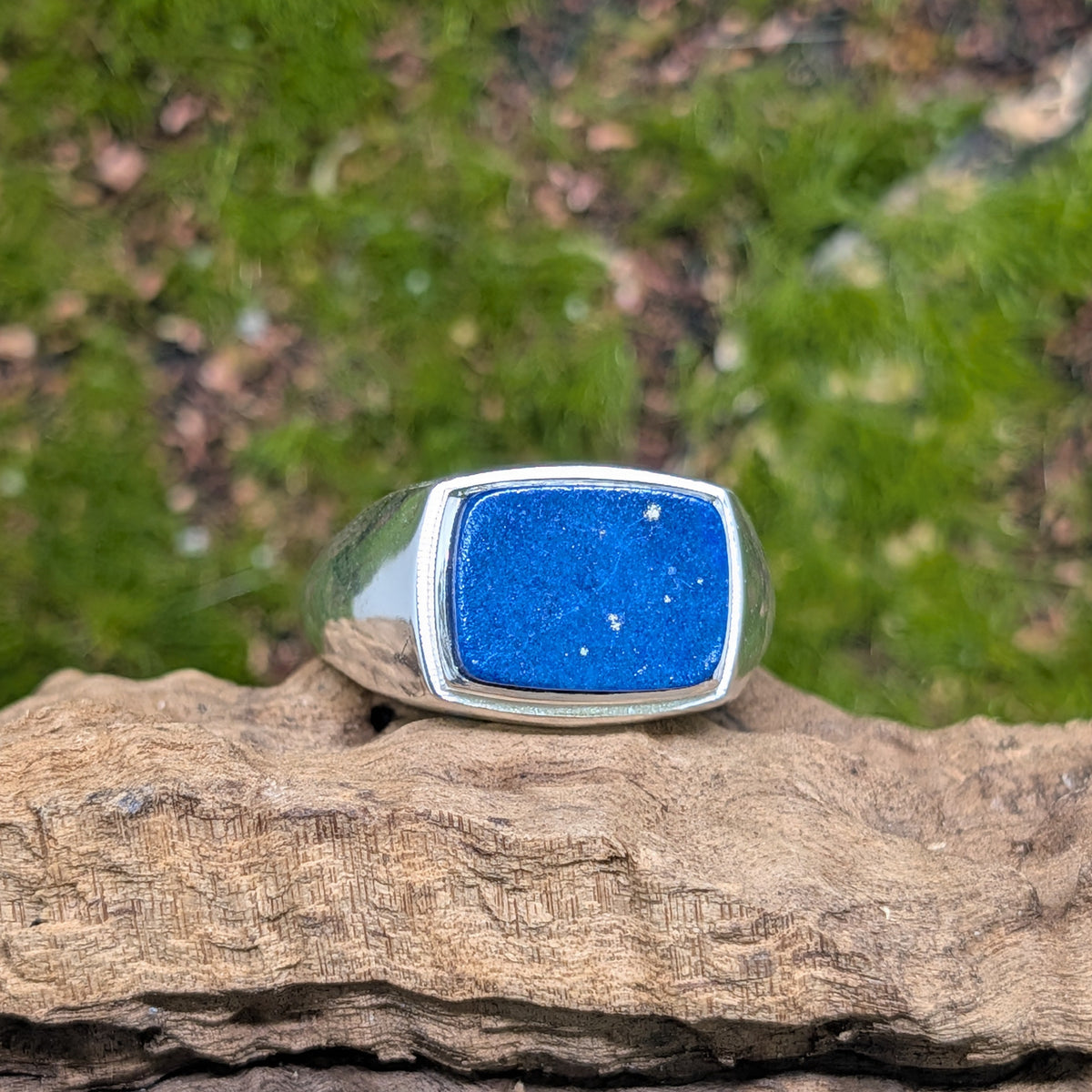 Lapis Lazuli Unisex Sterling Silver Rings Size 13