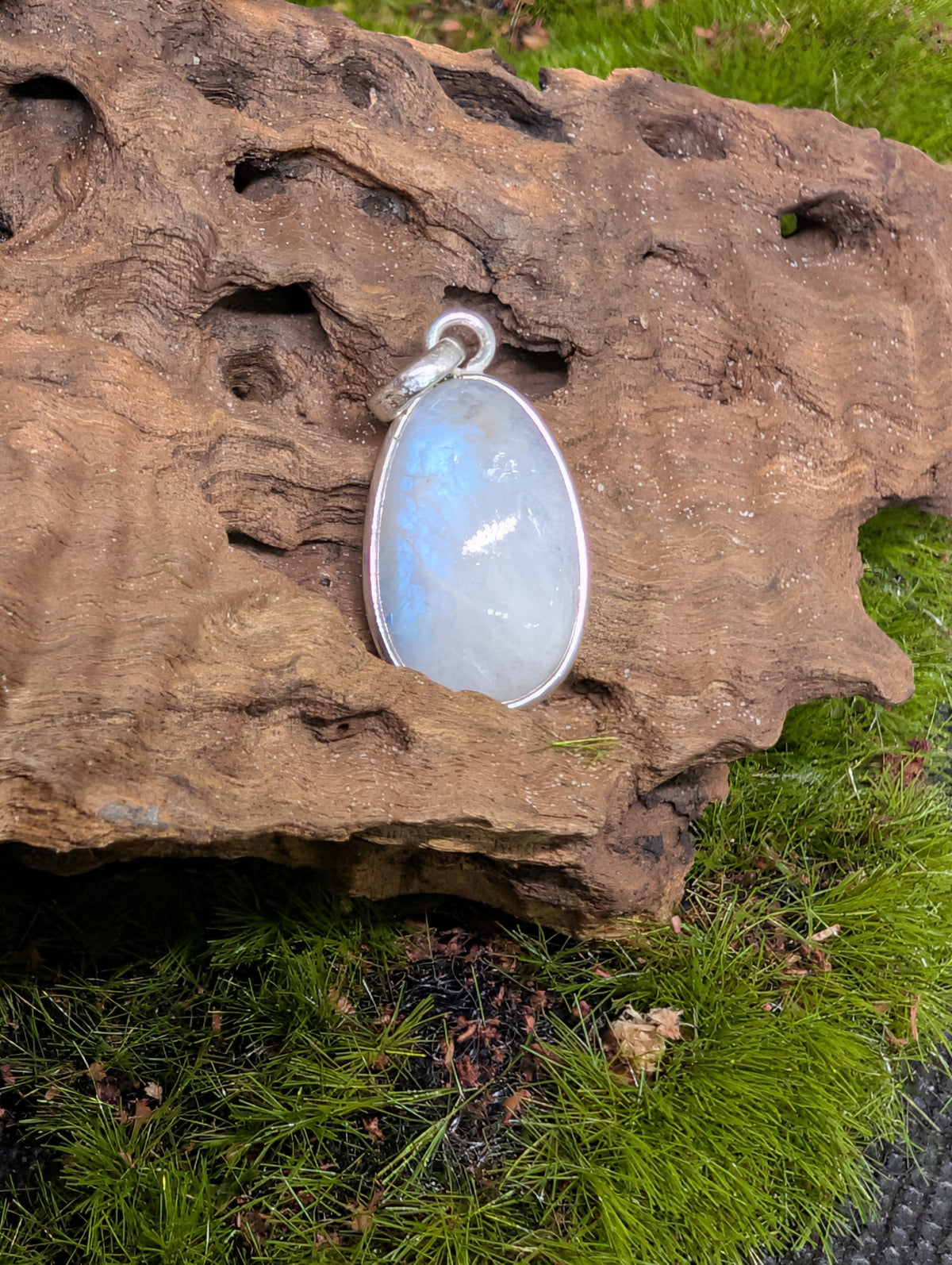 Rainbow Moonstone Sterling Silver Pendants