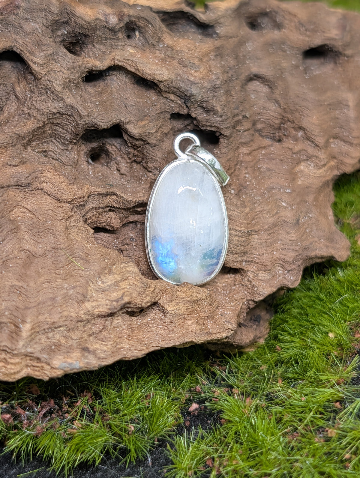 Rainbow Moonstone Sterling Silver Pendants