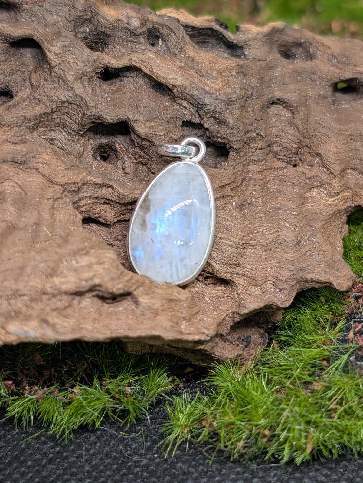 Rainbow Moonstone Sterling Silver Pendants