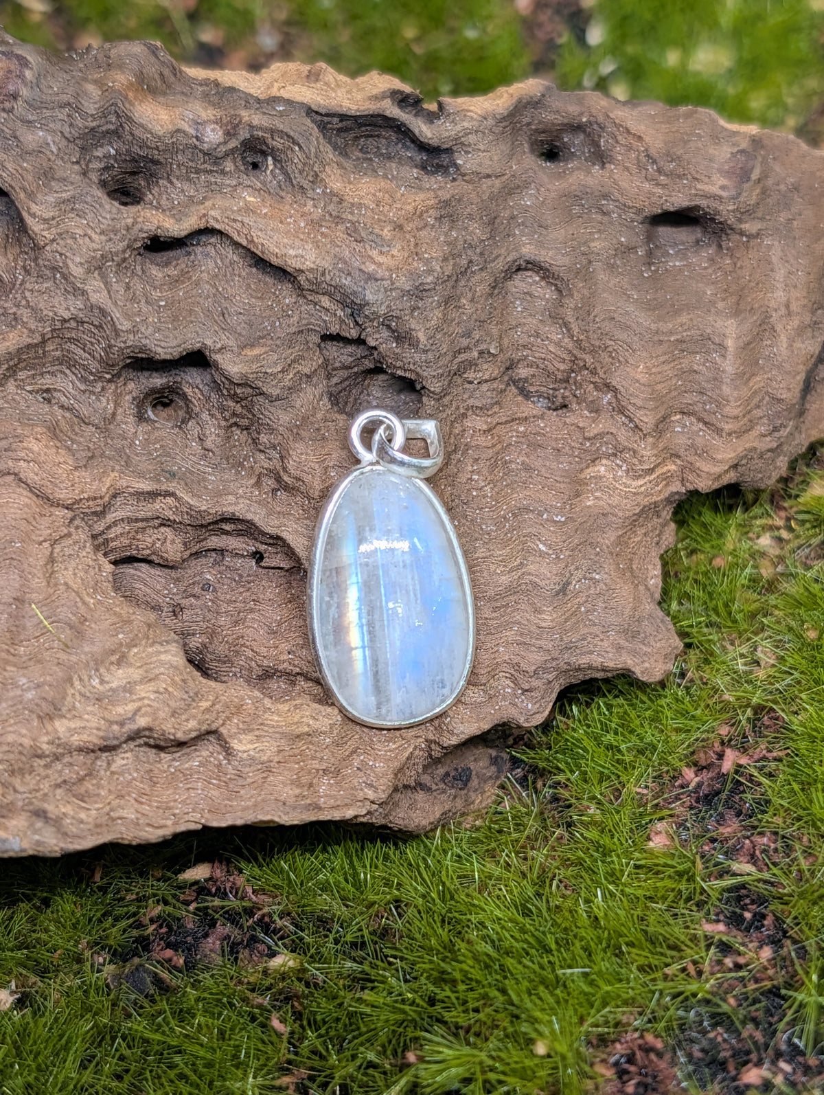 Rainbow Moonstone Sterling Silver Pendants