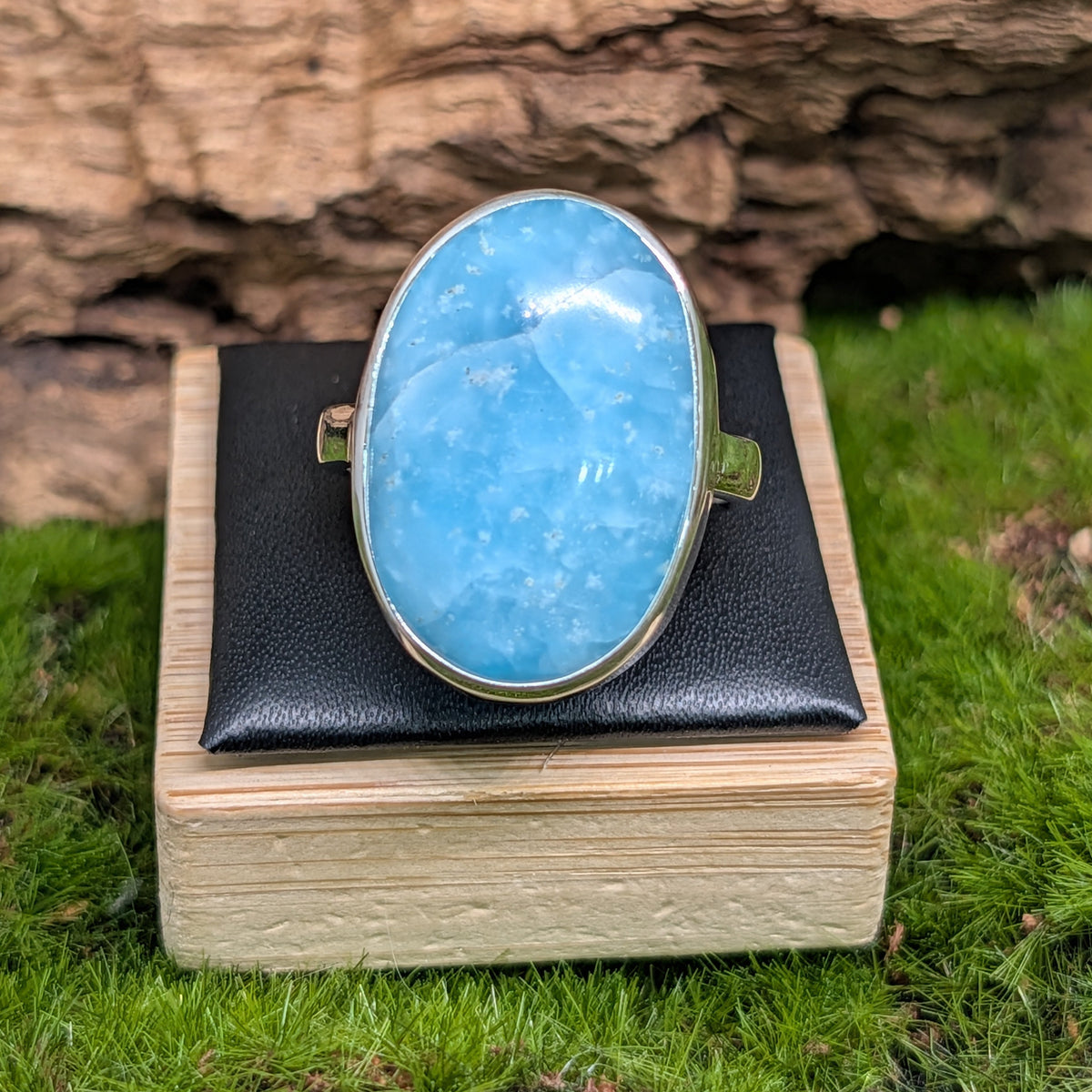 Hemimorphite Sterling Silver Ring Size (9)