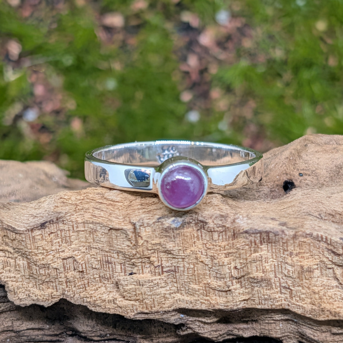 Ruby Sterling Silver Ring Size (8)