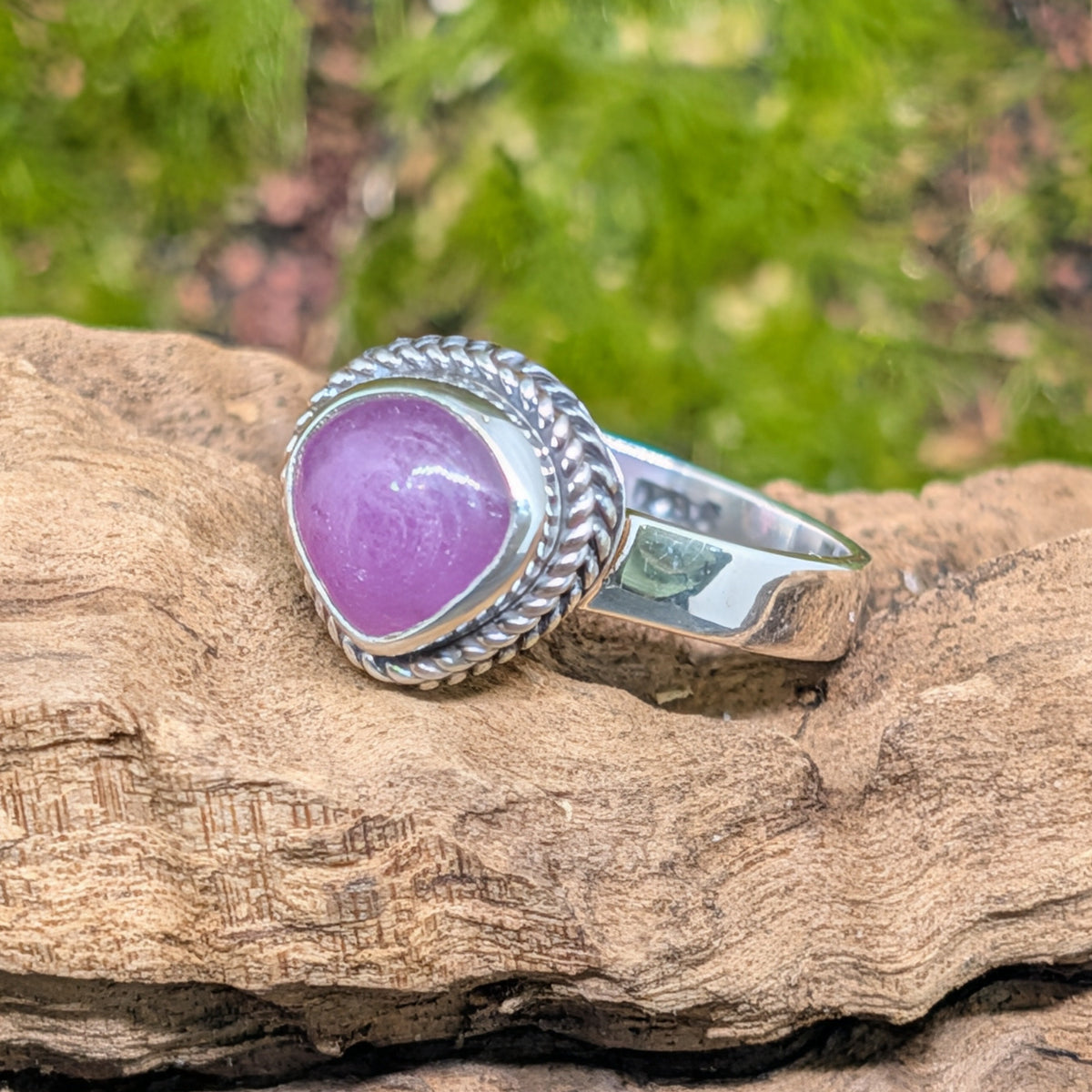 Ruby Sterling Silver Ring Size (7)