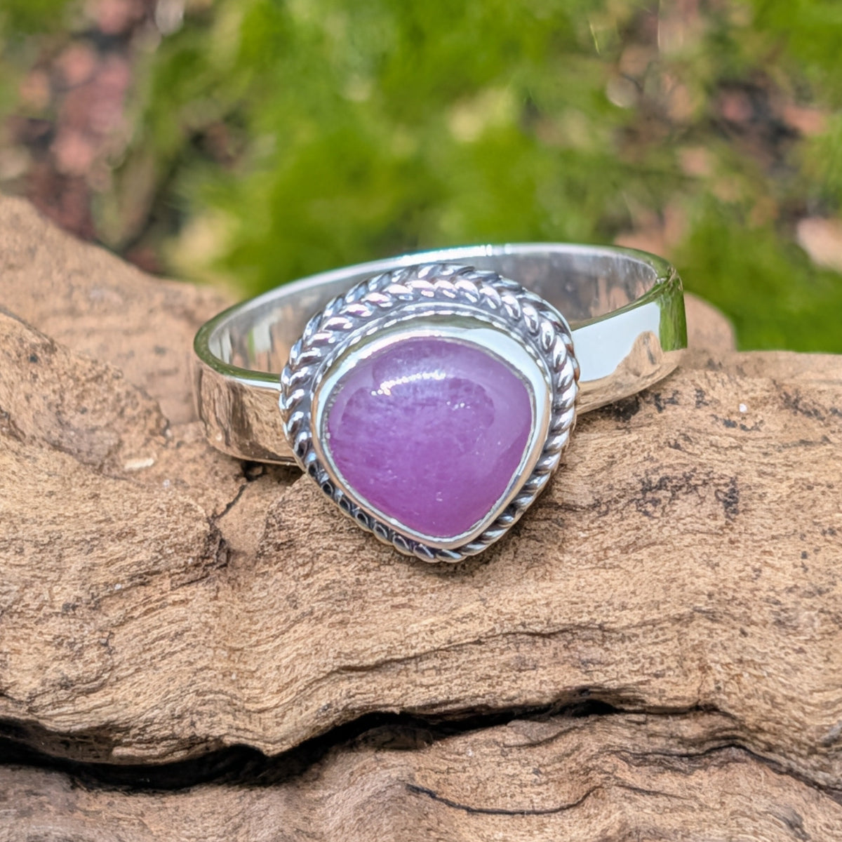Ruby Sterling Silver Ring Size (7)