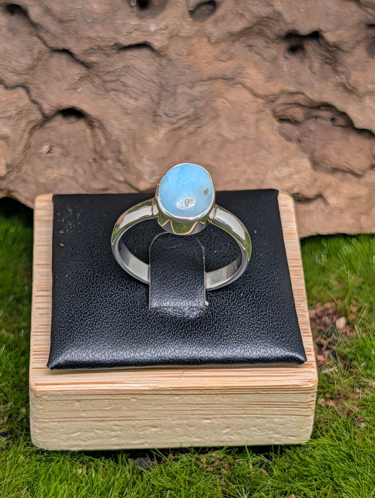 Larimar Sterling Silver Ring (Size 7)