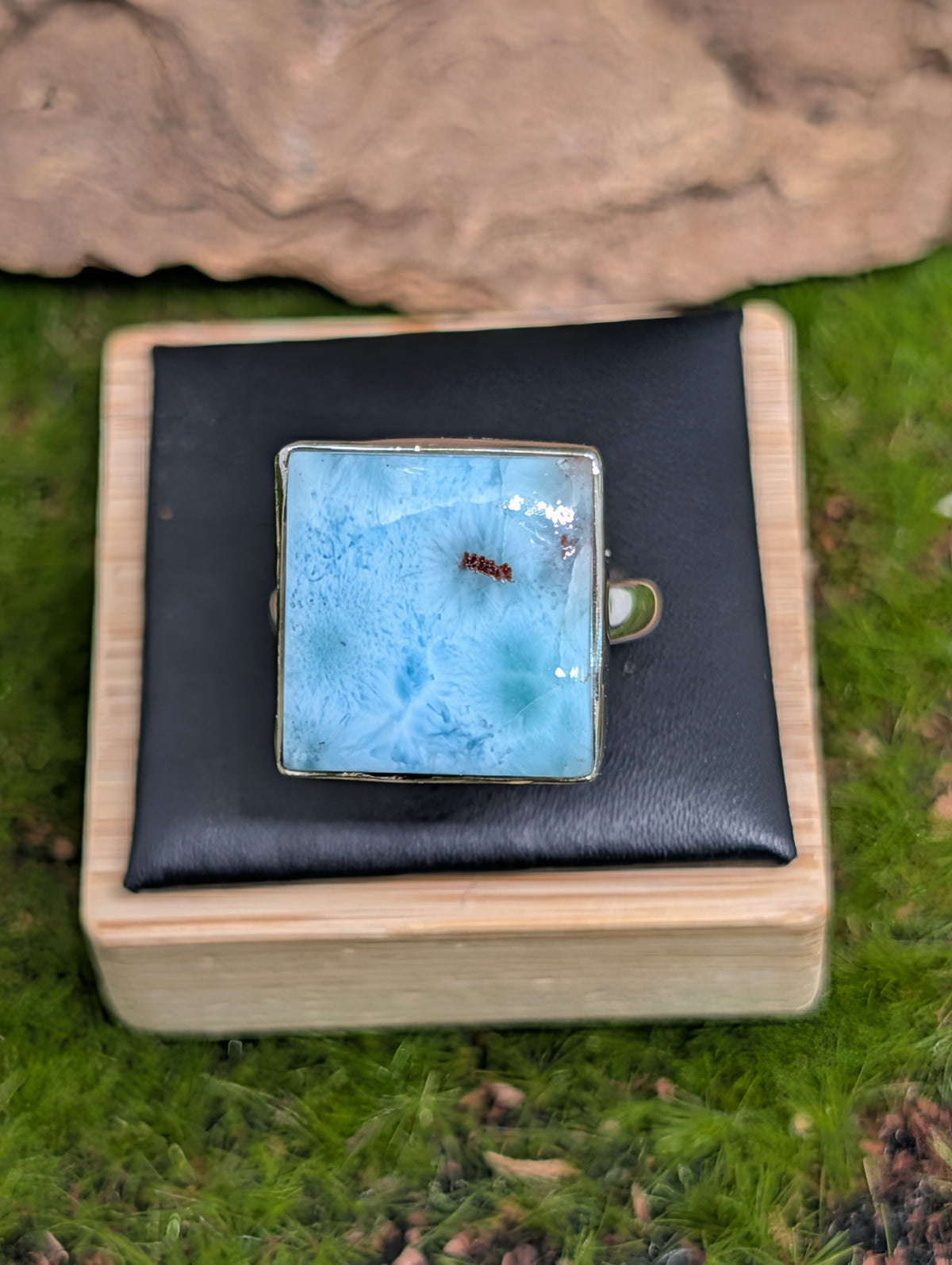 Larimar Sterling Silver Ring (Size 8)
