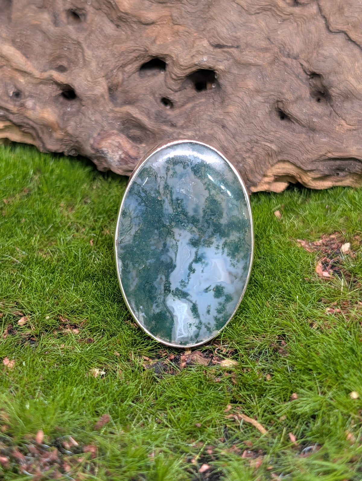 Moss Agate Sterling Silver Rings