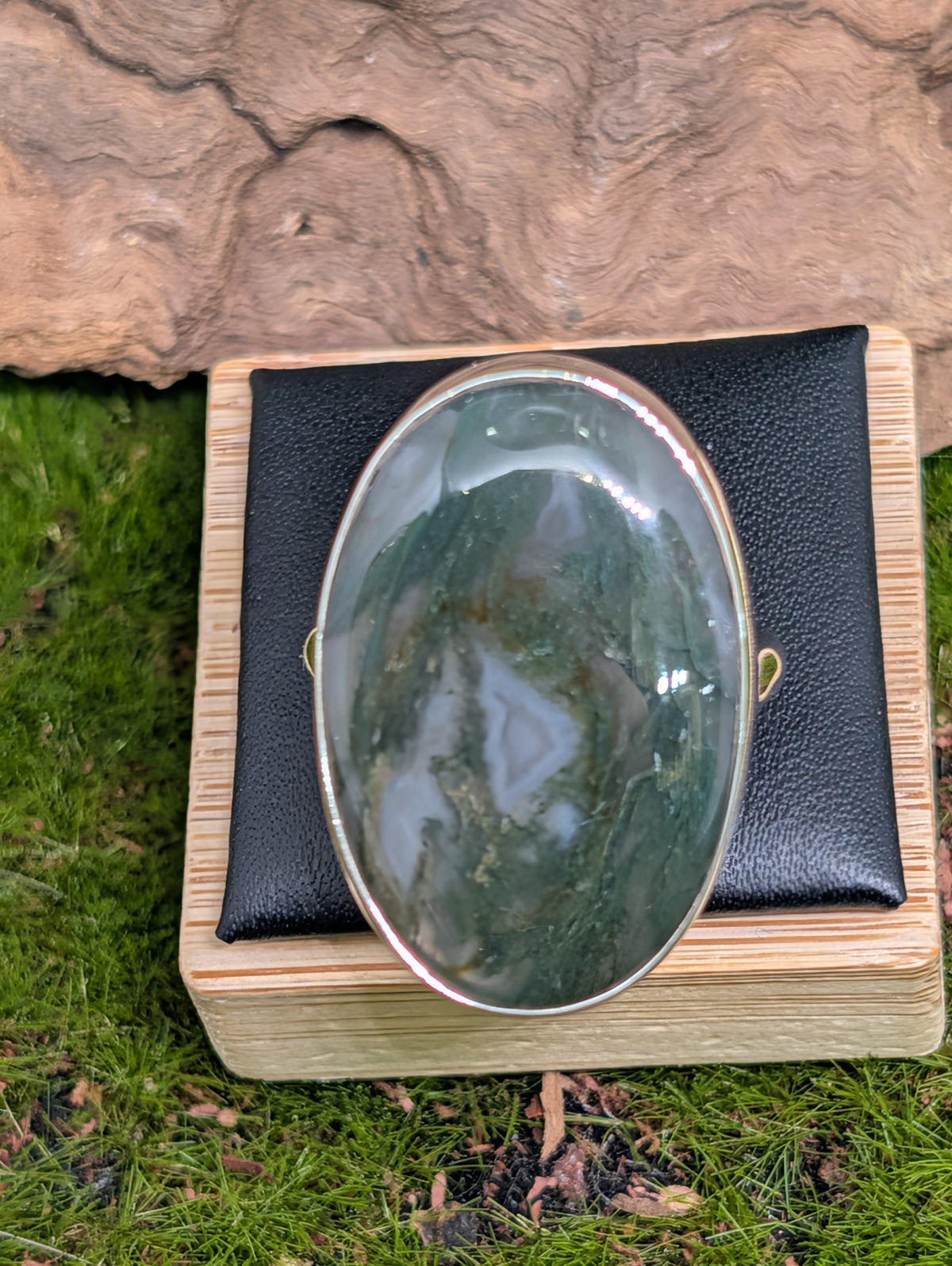 Moss Agate Sterling Silver Rings