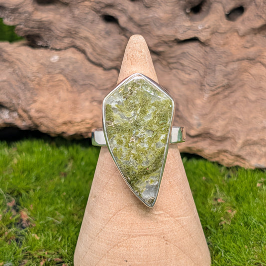 Unakite Sterling Silver Ring (Size 7)