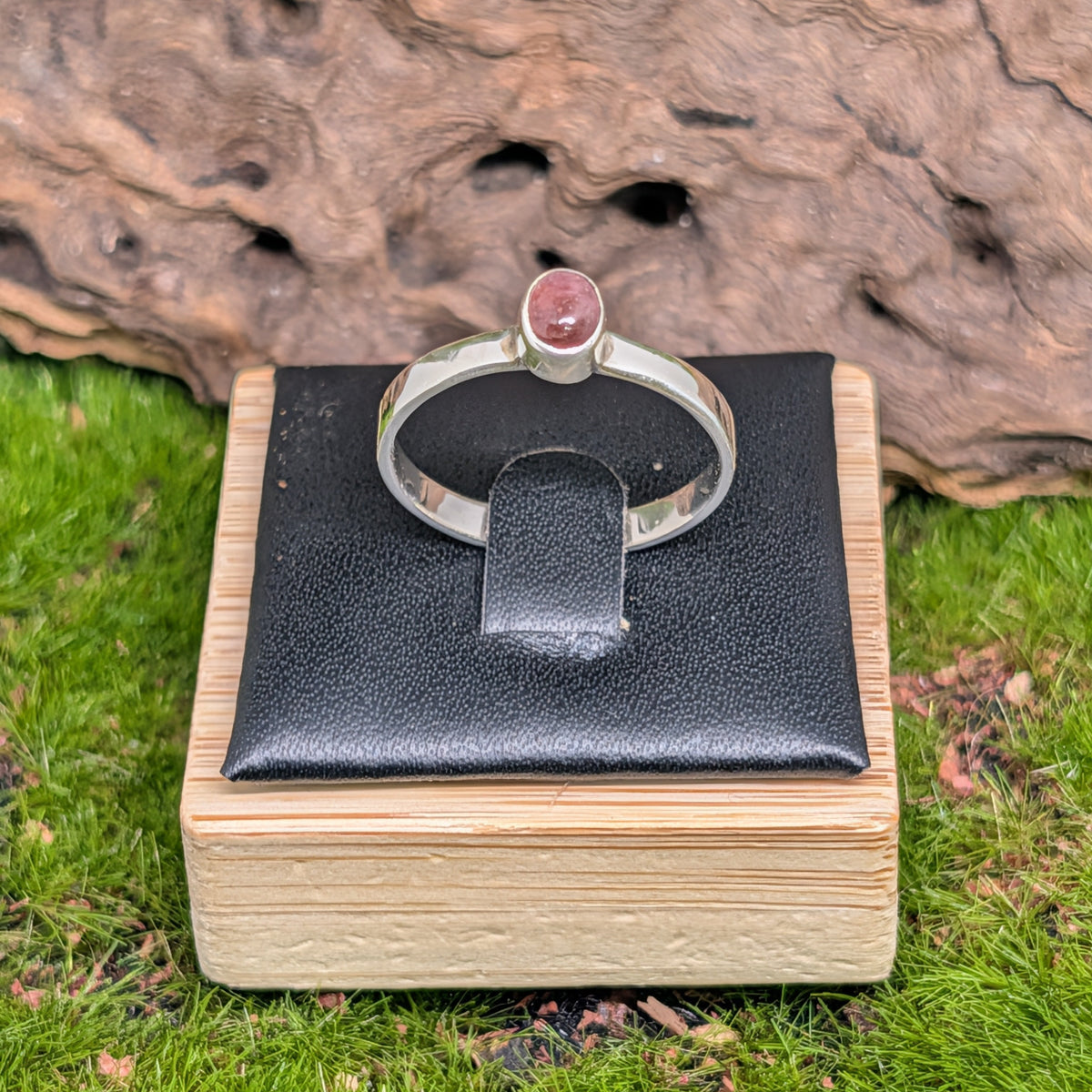 Pink Tourmaline Sterling Silver Ring Size (8)