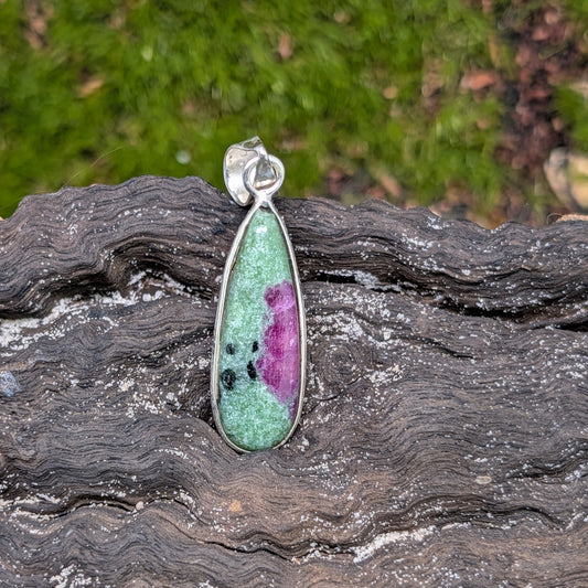 Ruby Zoisite Sterling Silver Pendants