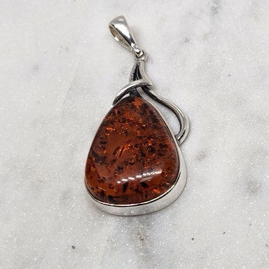 Amber Sterling Silver Pendant