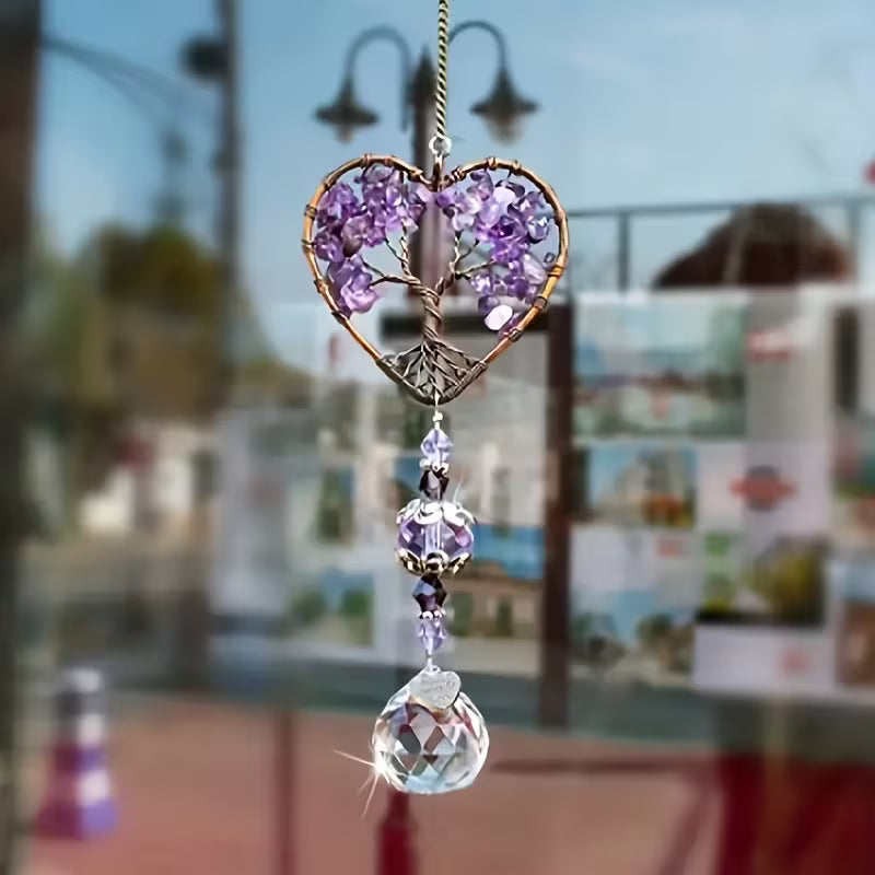 Amethyst Heart Shaped Sun Catcher