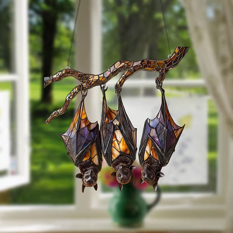 2D Flat Hand-Painted Bohemian Bat Wall Decor