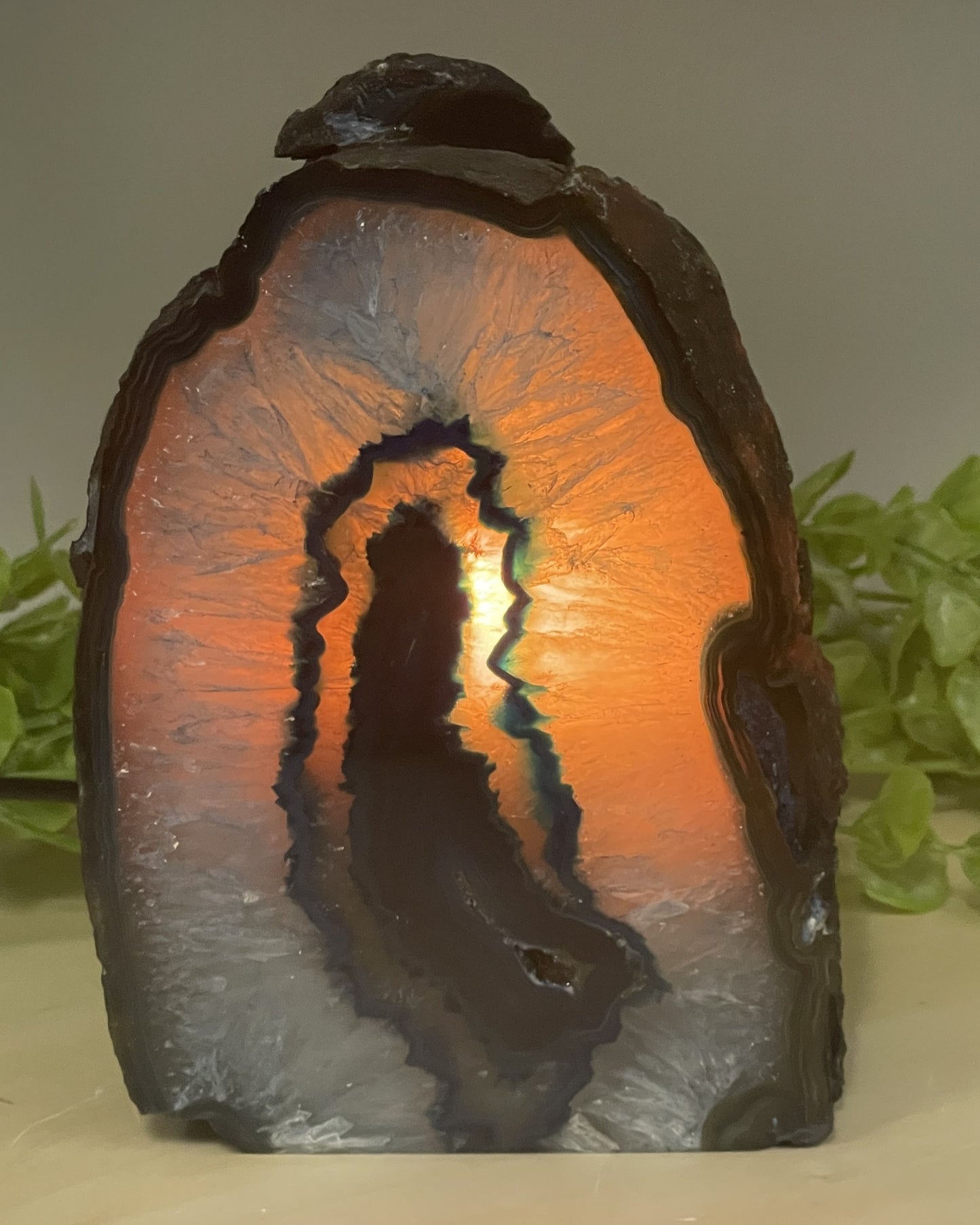 Blue Agate Crystal Lamp