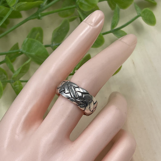 Unisex Braided Sterling Silver Ring